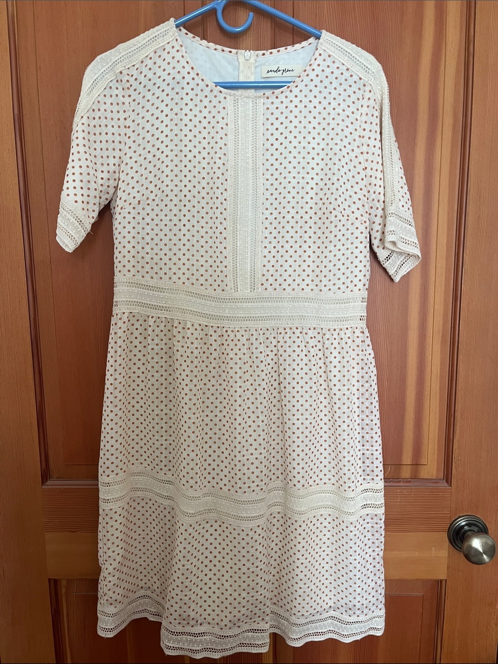Roolee Dress with Cream Rust Dot Pattern